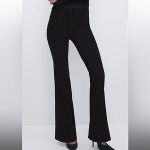 Good American Good Legs Flare Never Fade Jeans in BLACK 001 Size 25 or 0